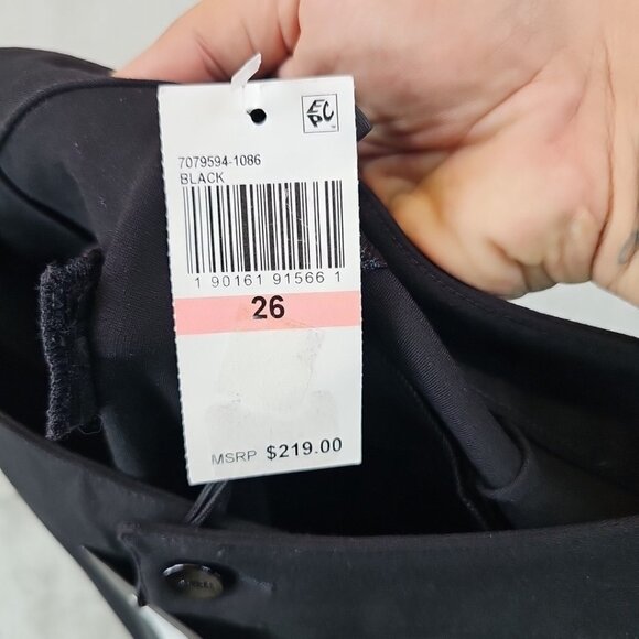 Paige Pants Womens Size 26 Black Transcend Knit Karlee Mid Rise Skinny Ankle - Picture 6 of 15